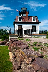 Stone Wall Leads to Colchester Reef Lighthouse